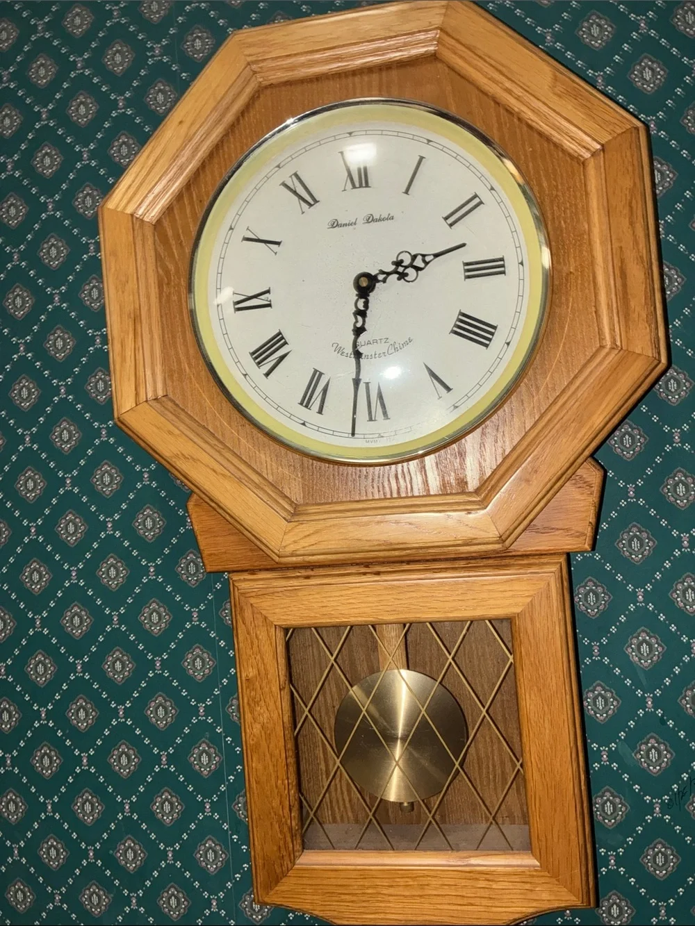 Oak Wall Clock with White Dial by Daniel Dakota